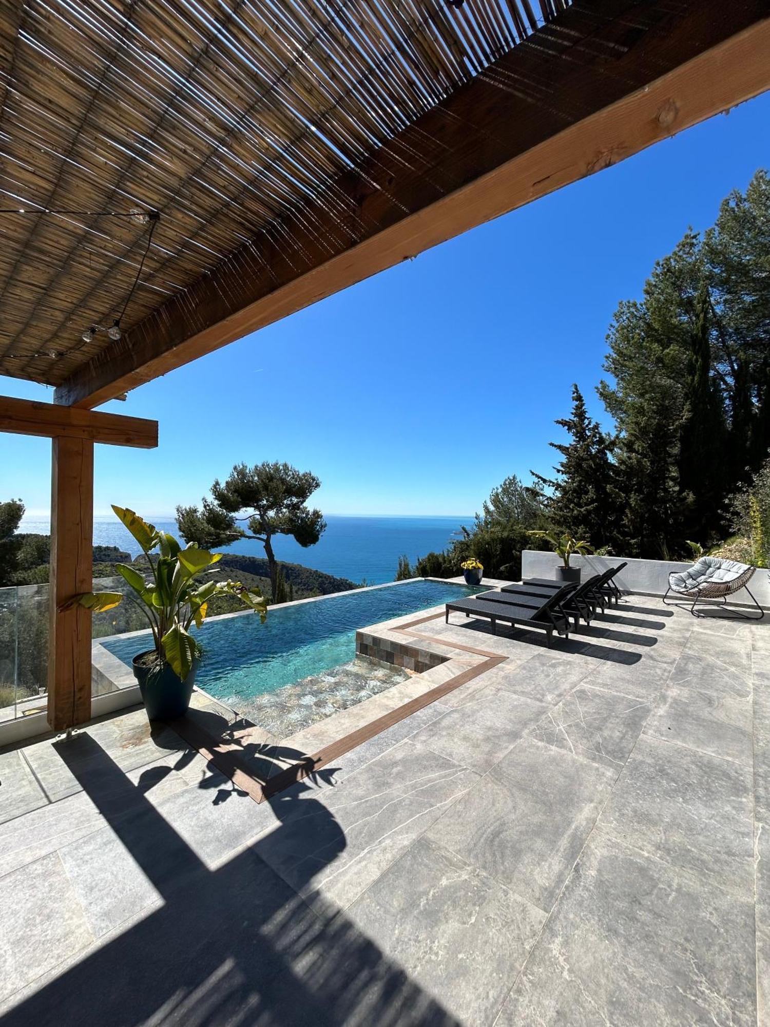 Eze - Appartement Dans Bas De Villa Avec Piscine Pres De Monaco Buitenkant foto